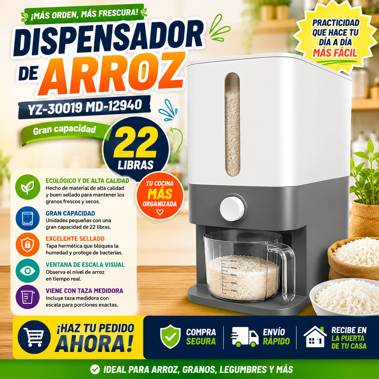 DISPENSADOR DE ARROZ YZ-30019 MD-12940