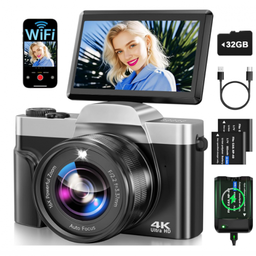 Cámara Digital 4K WiFi 64MP