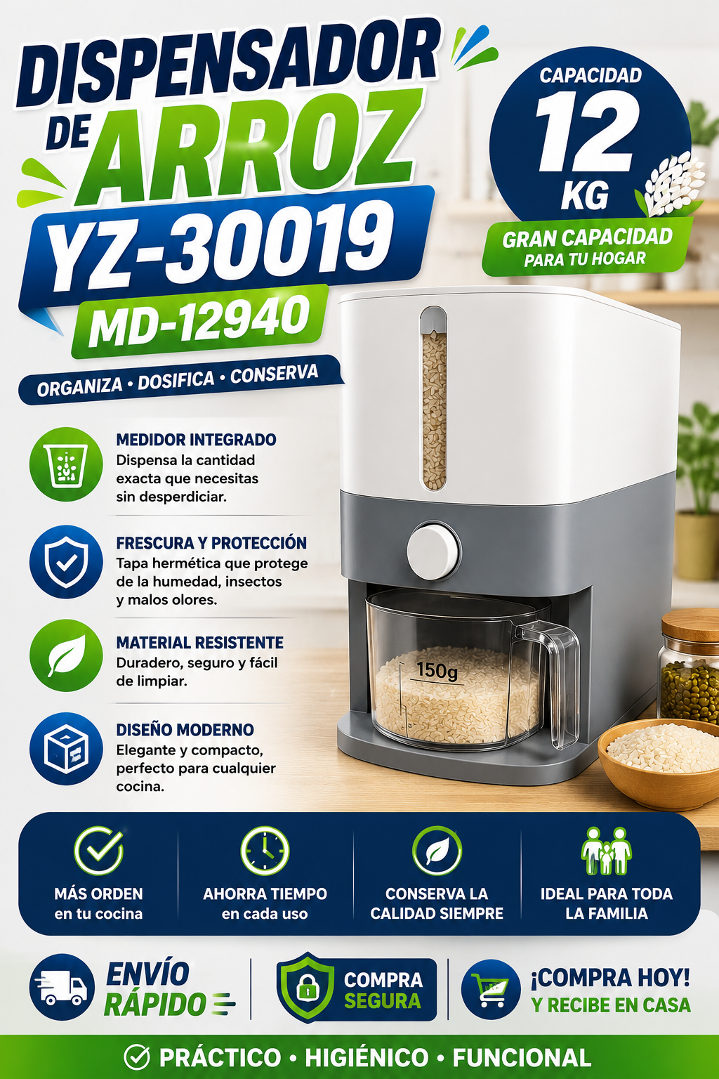 DISPENSADOR DE ARROZ YZ-30019 MD-12940