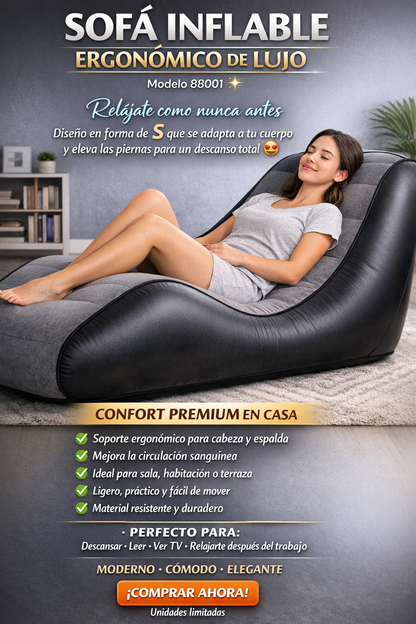 SOFÁ INFLABLE ERGONÓMICO DE LUJO