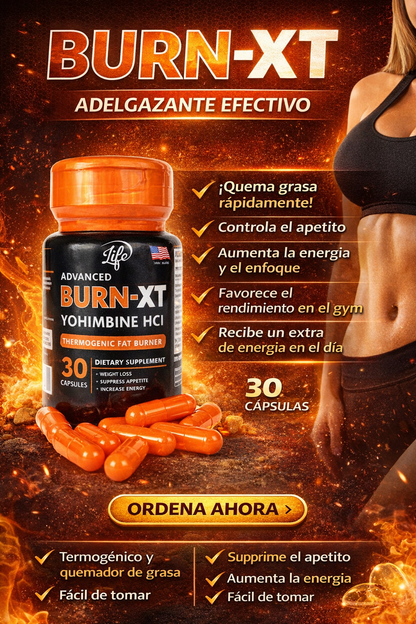 BURN XT – Quemador de Grasa Termogénico (30 Cápsulas)