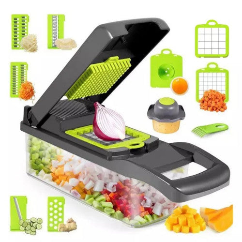 Cortador de vegetales multifuncional de 14 piezas – Cocina fácil y rápida