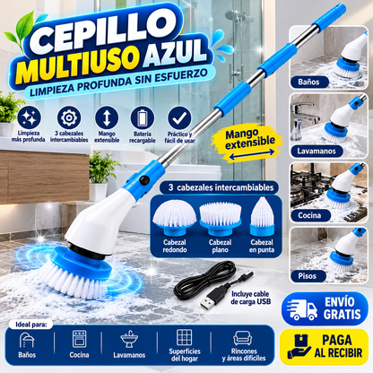 Cepillo Multiuso Azul Eléctrico Recargable