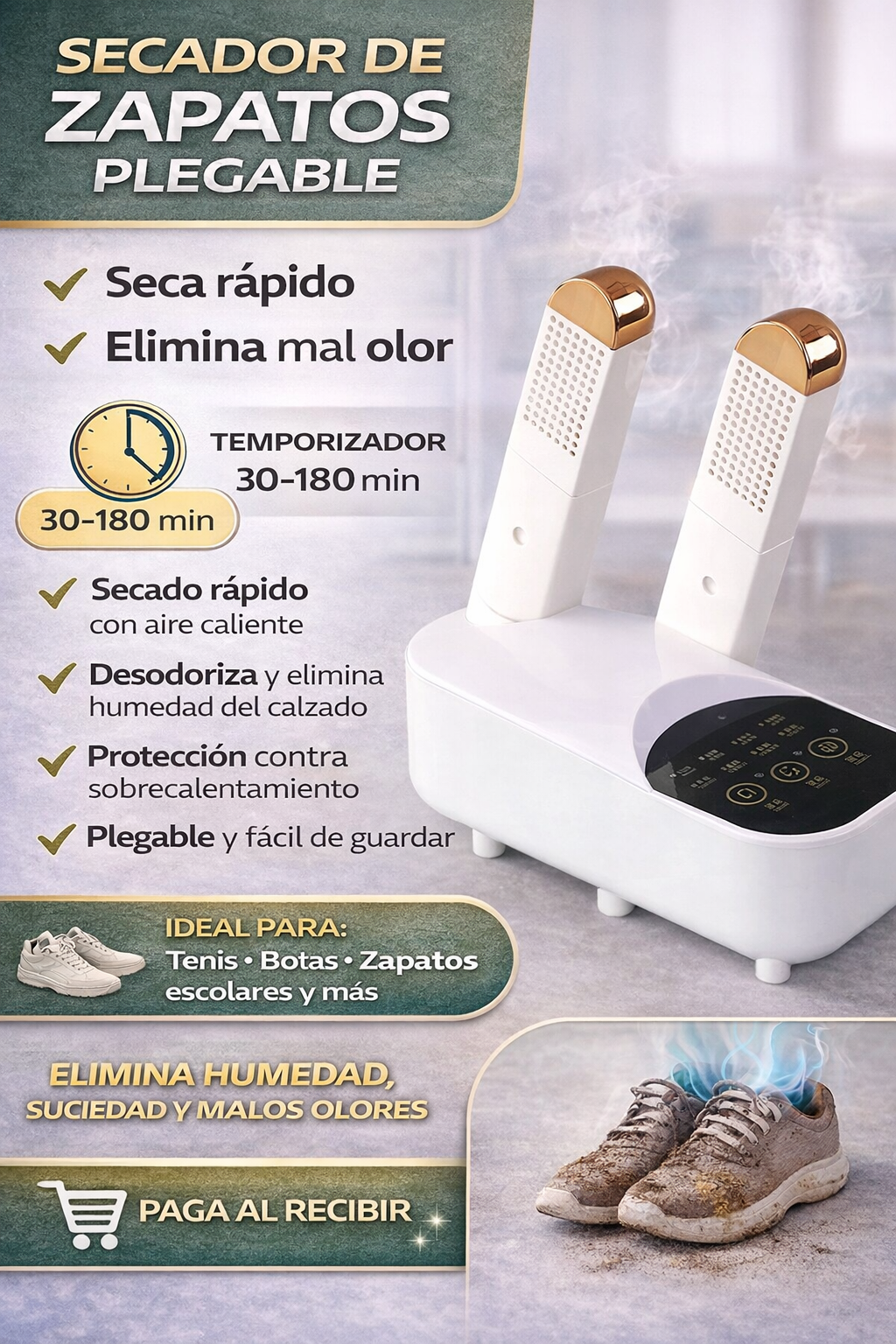 Secador de zapatos plegable