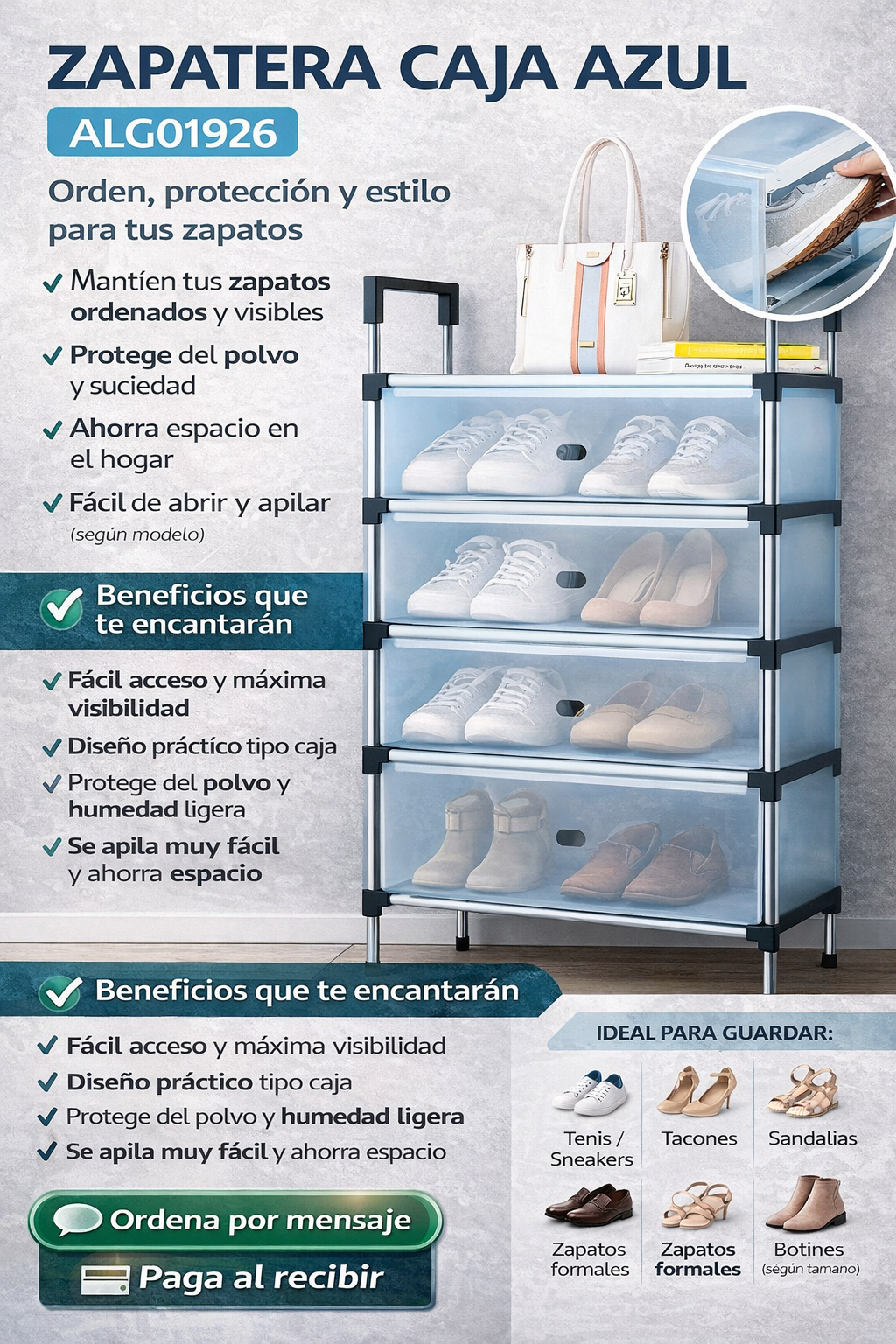 ZAPATERA CAJA AZUL / ALG01926